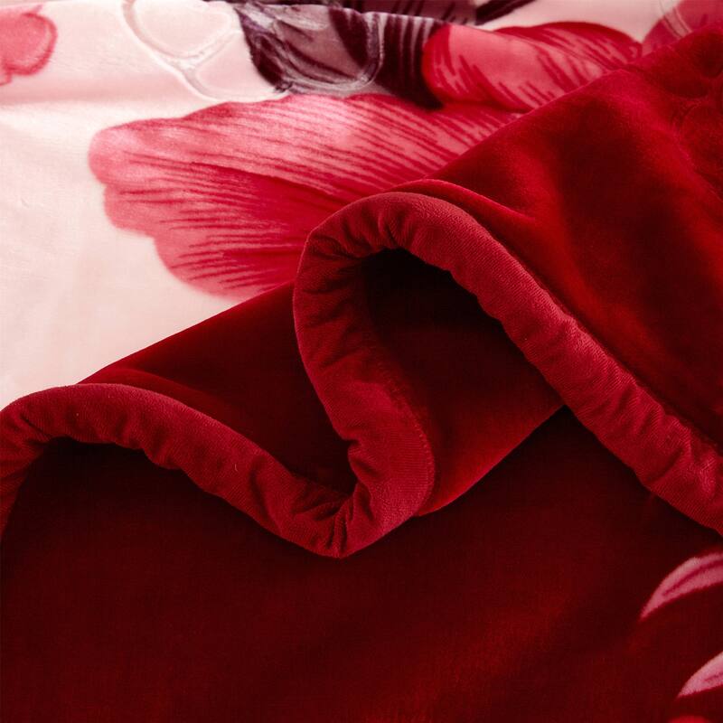 Korean-style 2-ply Printed Pattern Plush Mink Fleece Blanket