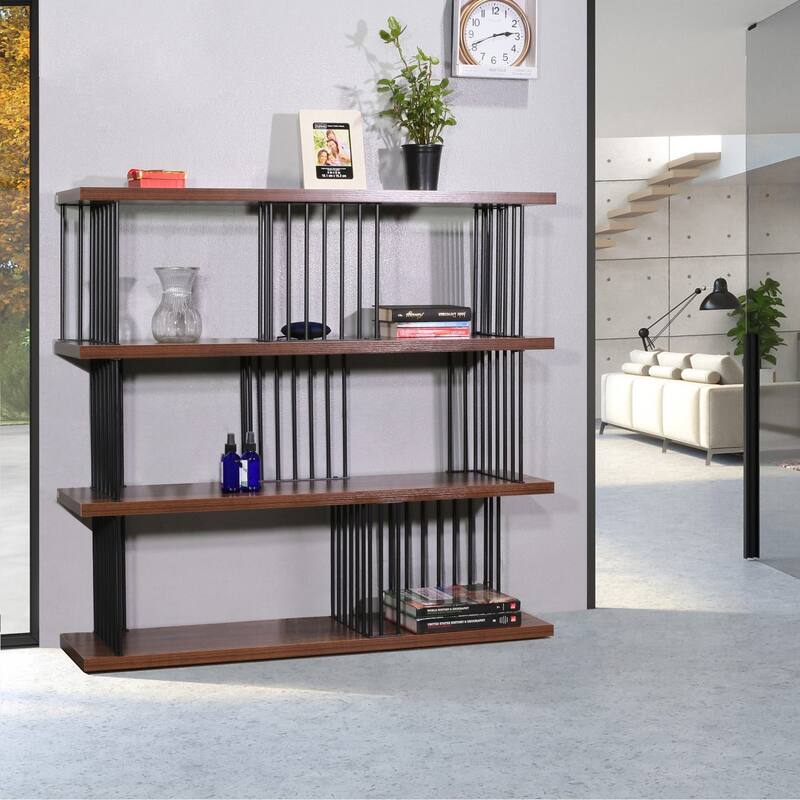 DAVEE Modern & Contemporary Antique Wood 3-tier Bookcase - 43.70*47.24*11.81 incehs