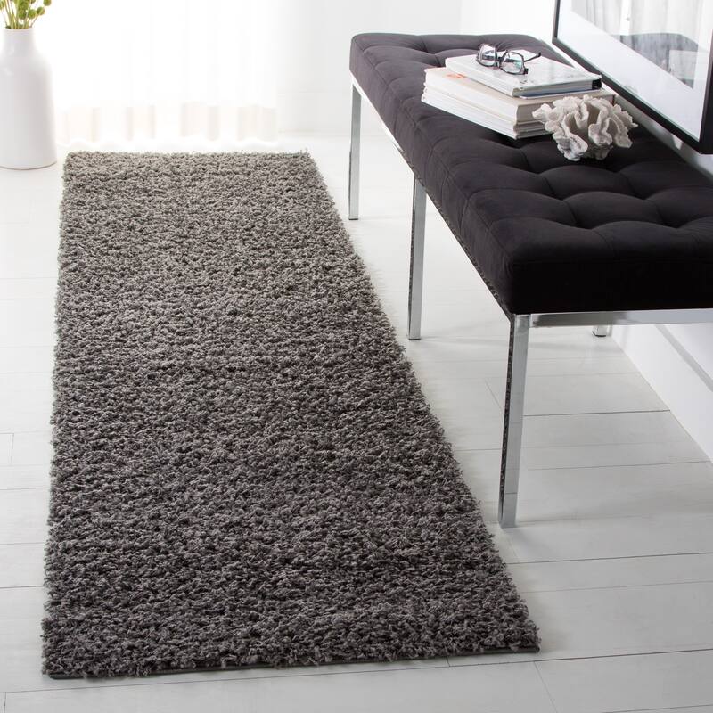 SAFAVIEH Athens Bharati Ilaha 1.5-inch Thick Rug - 2'3" x 8' Runner - Dark Grey