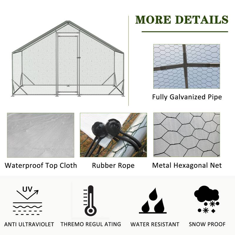Large Metal Chicken Coop with Waterproof and Anti-Ultraviolet