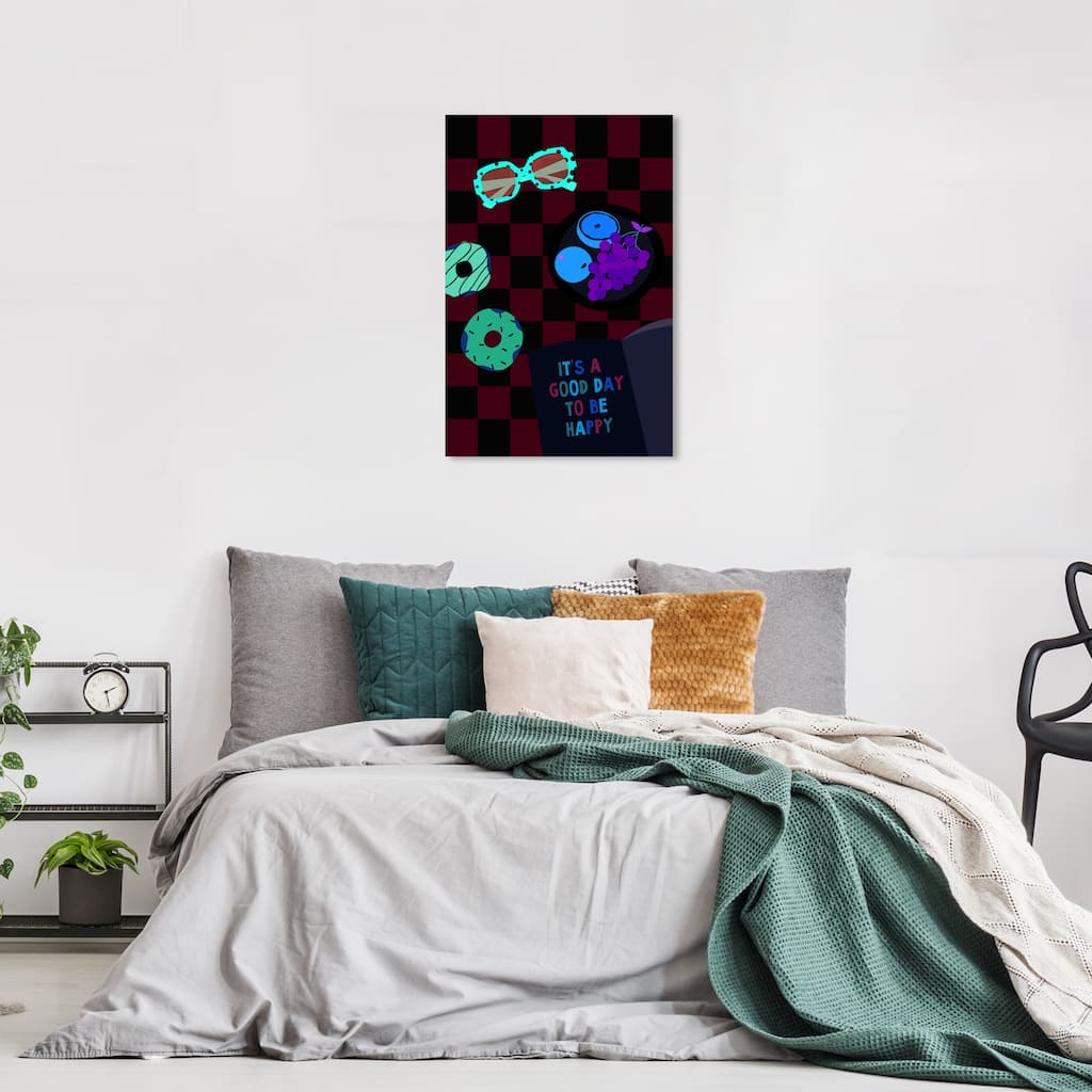 Wynwood Studio Canvas Food and Cuisine A Happy Day Blue and Light Blue Modern & Contemporary Wall Art Canvas Print