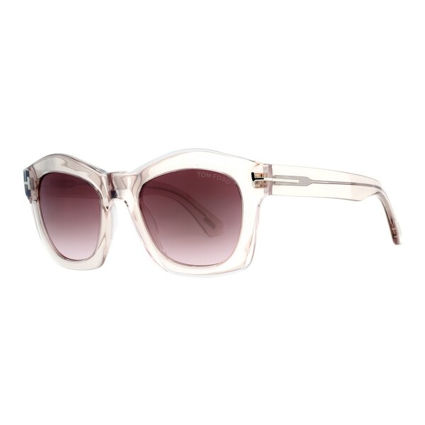 Tom Ford Greta TF 431 74S Transparent Purple Geometric Sunglasses - clear acetate - 50mm-21mm-140mm