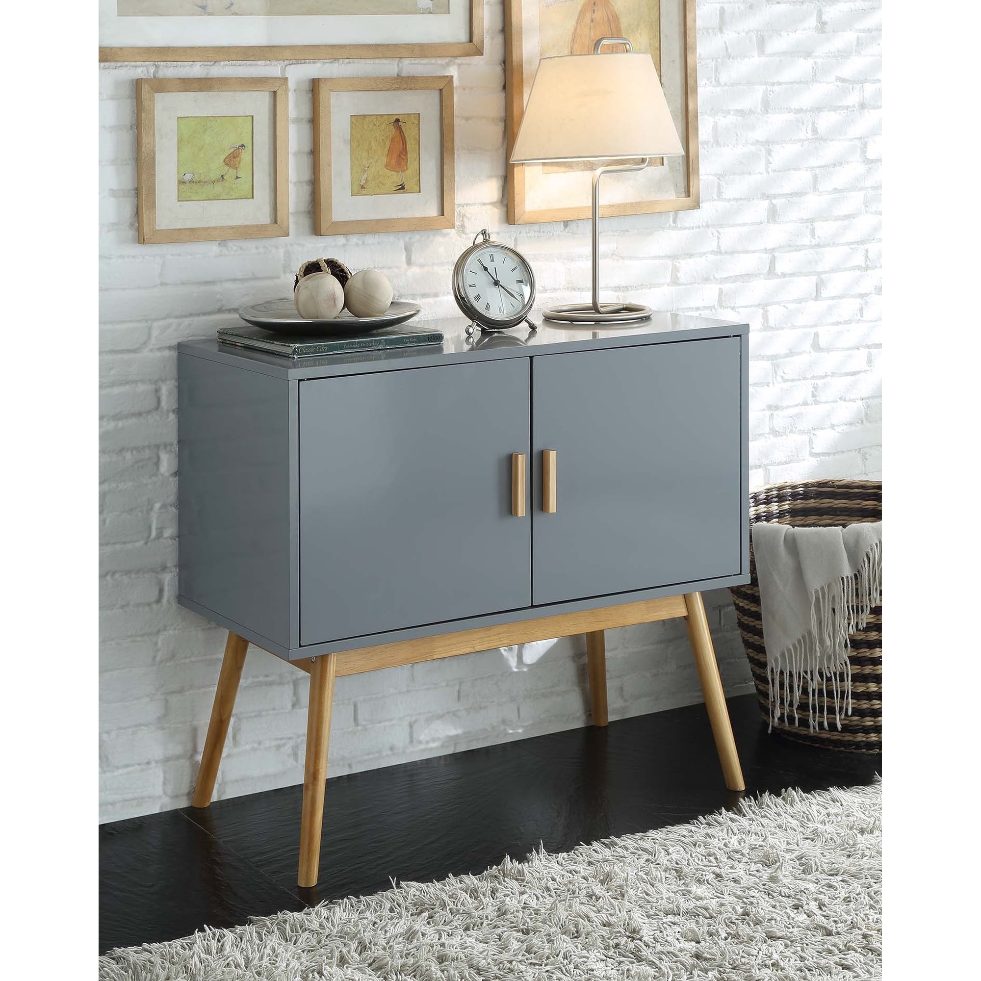 Storage Console with 2 Cabinets and Reversible Doors, 31.5-inch Wide x 28-inch High