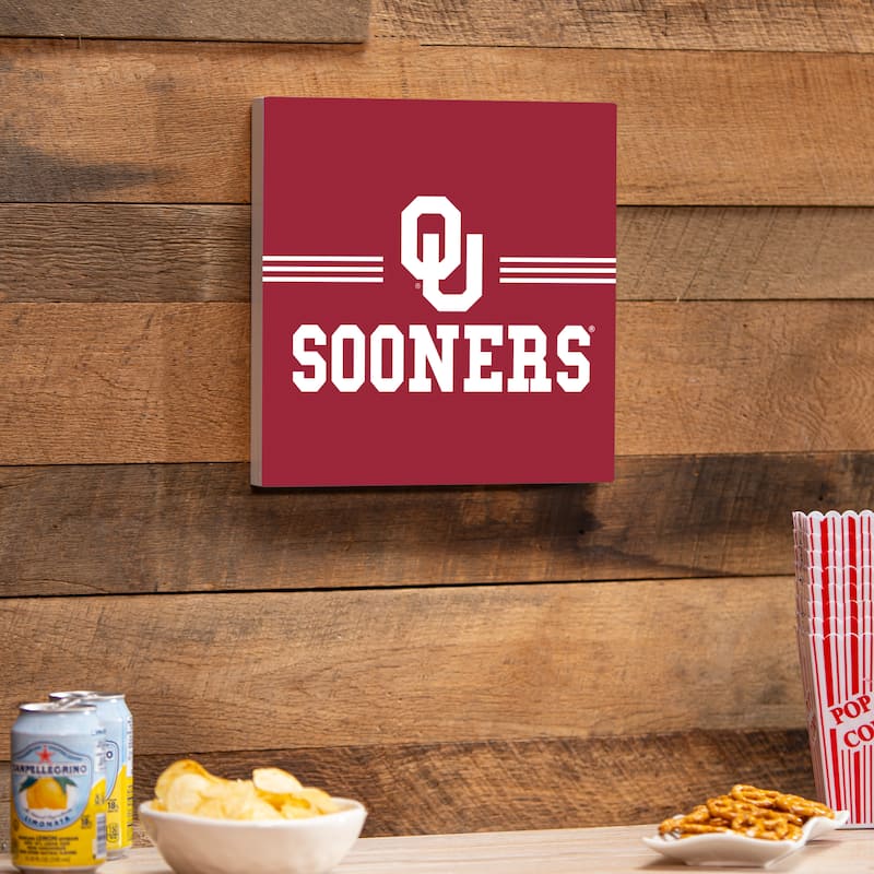 University of Oklahoma Wooden Door Decor Wall Sign - Multi-Color - 12 x 12
