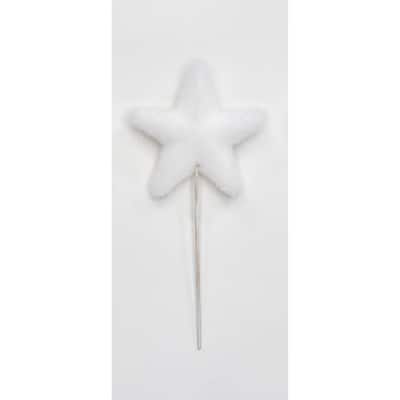 5" Star on 6" Pick, White, Set of 3 - 11"