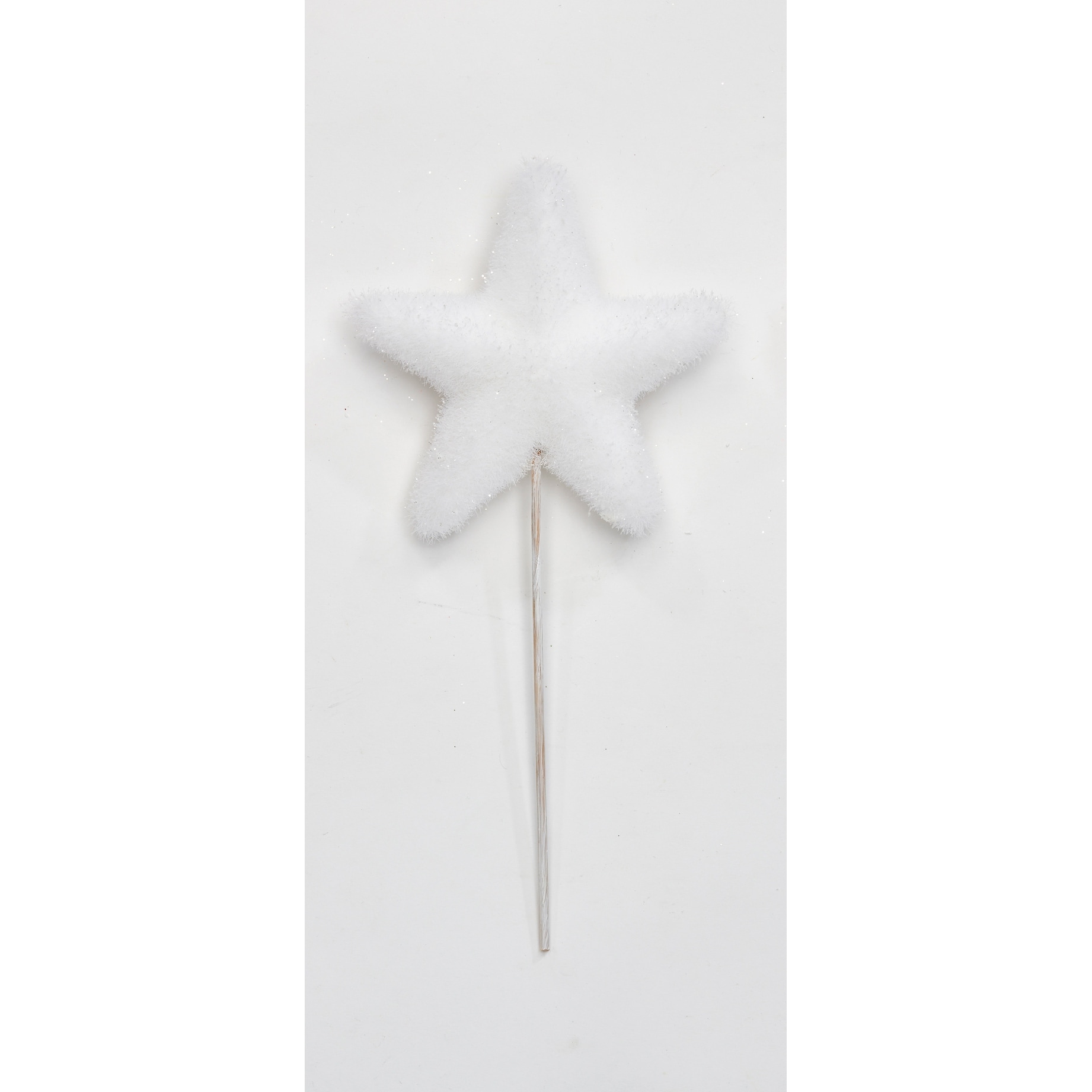 5" Star on 6" Pick, White, Set of 3 - 11"