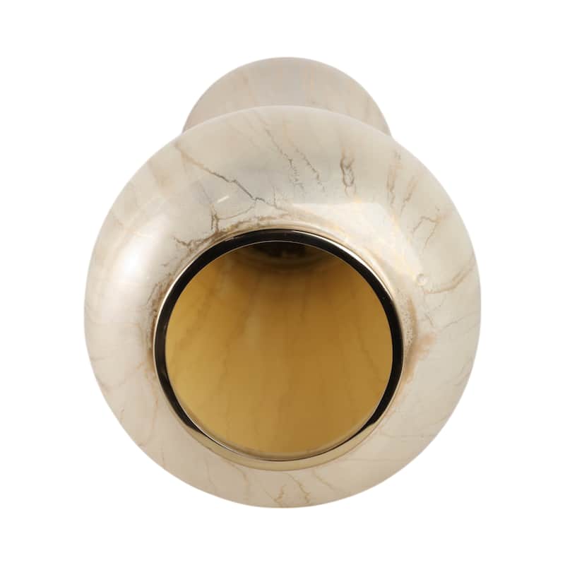 Glass Floor Vase with Tapered Body Rounded Lip Modern Glam Accent