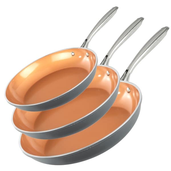 Gotham Steel 3 Pack Nonstick Fry Pan Set - 8'' 10'' and 12''