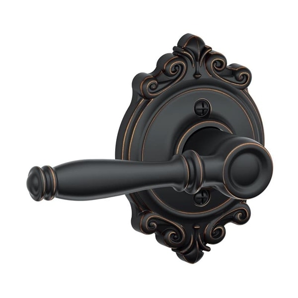Schlage F170-BIR-BRK Birmingham Single Dummy Door Lever with Decorative Brookshire Trim