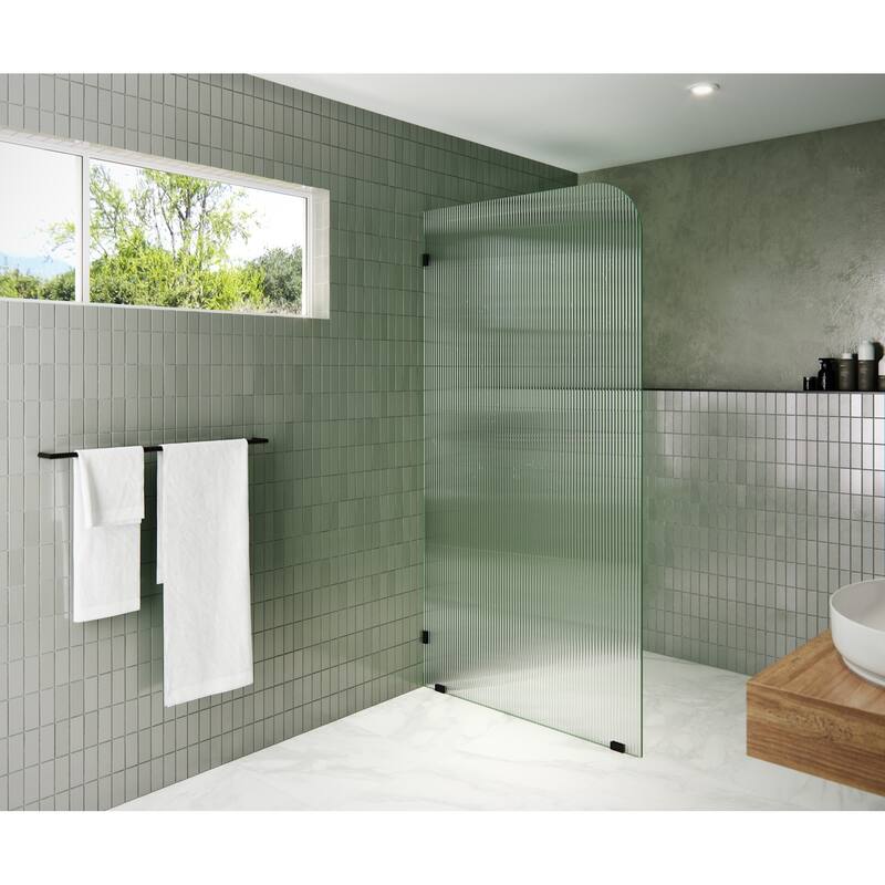 Glass Warehouse FL-RAD-38-L Aurora 78" High x 38" Wide Shower Screen