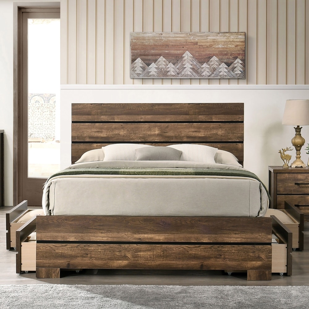 Platform Bed Wood Bed Frame with Storage Drawers - On Sale - Bed Bath &  Beyond - 37496923