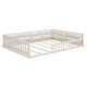 preview thumbnail 12 of 24, Full Size Upholstered Platform Bed with Guardrail, Fluffy Pillows, and Sturdy Pine Wood Bed Frame Safety Guardrails, Beige