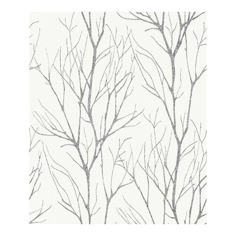 Advantage Diani Charcoal Metallic Tree Wallpaper - 21 x 396 x 0.025