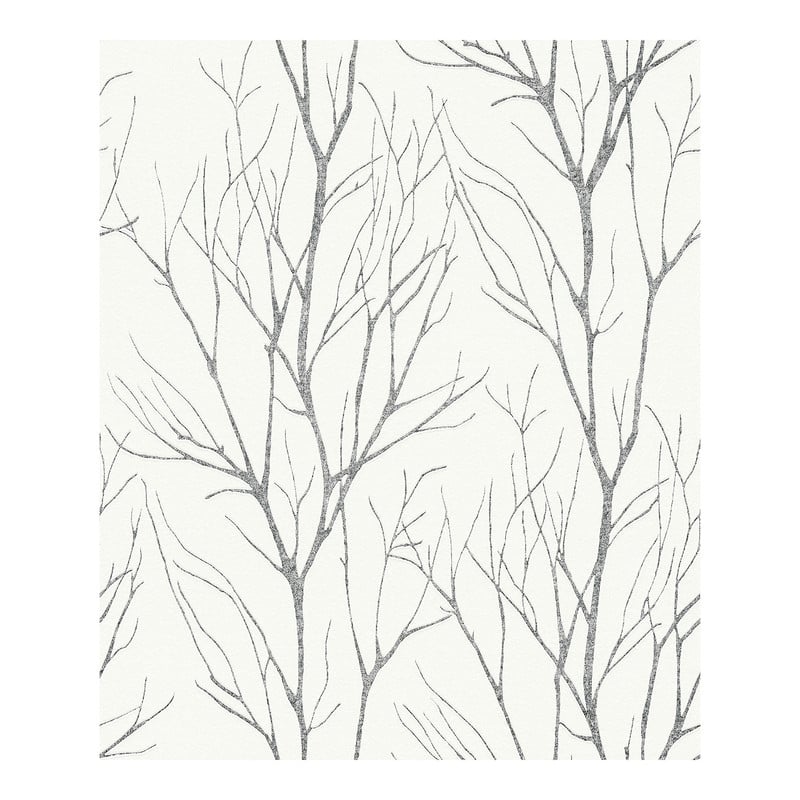Advantage Diani Charcoal Metallic Tree Wallpaper - 21 x 396 x 0.025