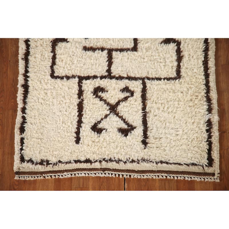 Beige Anatolian Runner Rug Handmade Turkish Wool Carpet - 3'3"x 9'7"