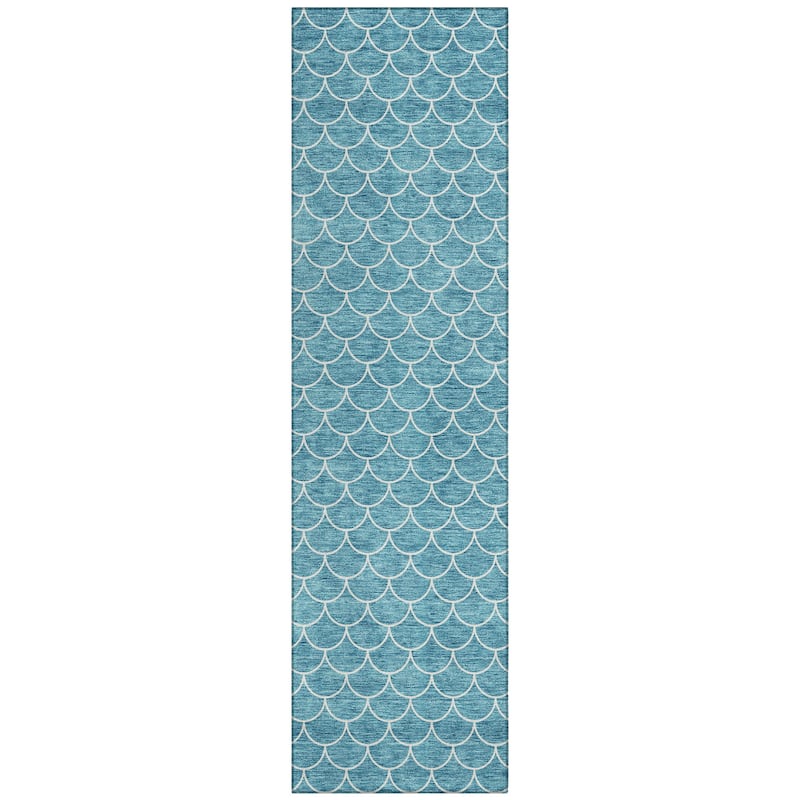 Machine Washable Indoor/ Outdoor Chantille Modern Geo Rug