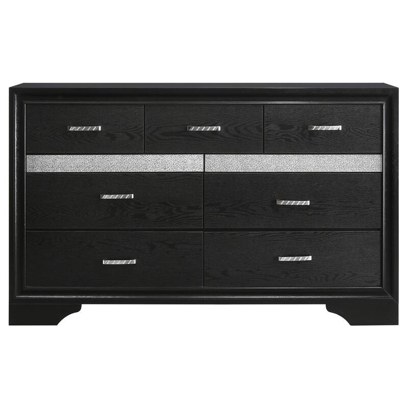 Miranda 4-Piece Storage Bedroom Set with Glittering Stripes