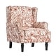 preview thumbnail 131 of 134, 2 Set Traditional Patterned Wingback Accent Chairs with NailHead