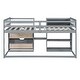 preview thumbnail 11 of 15, Twin Size Low Loft Bed with Rolling Desk, Shelf and Drawers, Grey