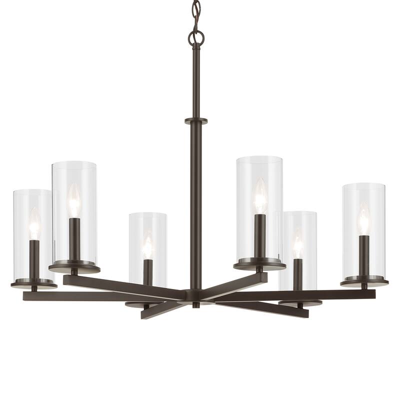 Kichler Lighting Crosby 32.25 in. 6-Light Clear Glass Chandelier