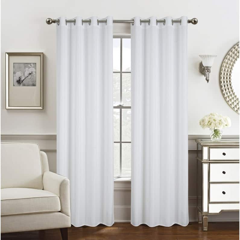 Gilbert Solid Single Grommet Curtain Panel 84" - (1x) 54 x 84 in. - White