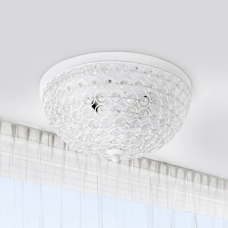 2 Light Flush Mount Ceiling Light - Modern Round Chandelier for Hallway, Bedroom, Living Room - 6.5