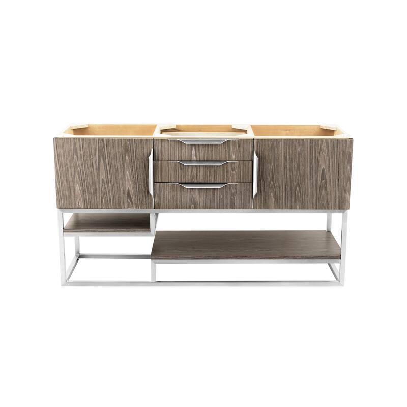 James Martin Vanities 983-V59D-R-BN Columbia 59" Double Free Standing - Ash Gray