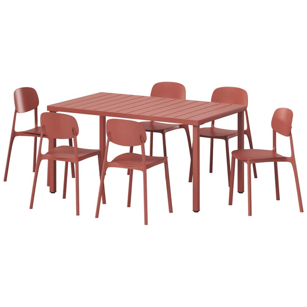 Frond and Form 6-Person Outdoor Rectangular Dining Set