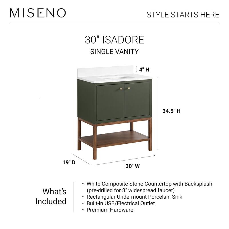 Miseno MV-N254-V30 Isadore 30" Free Standing Single Basin Vanity Set