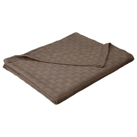 Basketweave Thin Cotton Cozy Bed Blanket Twin Charcoal
