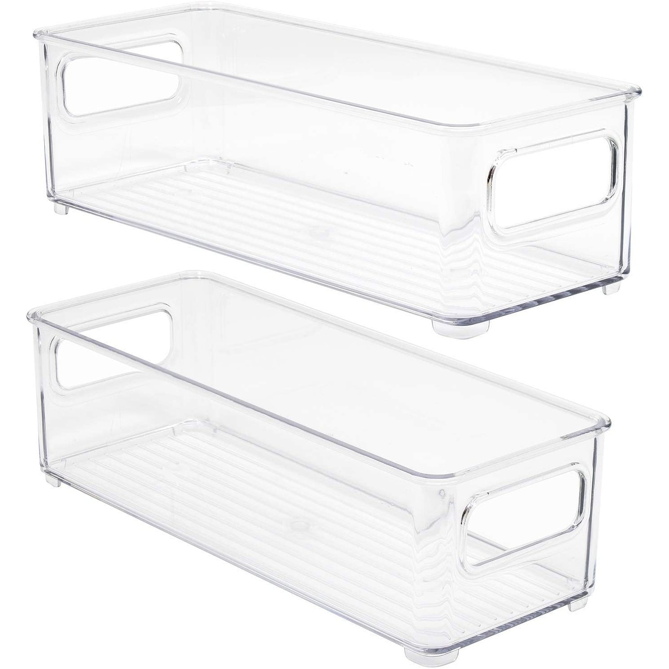 Sorbus Clear Stackable Organizer Bins, Storage Bins for Bathroom, Vanity, and More with Handles (4 Pack)