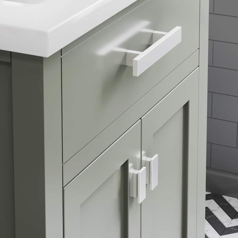 Myra 24 In Ceramic Sink Top Vanity in Glacial Green with Single Faucet