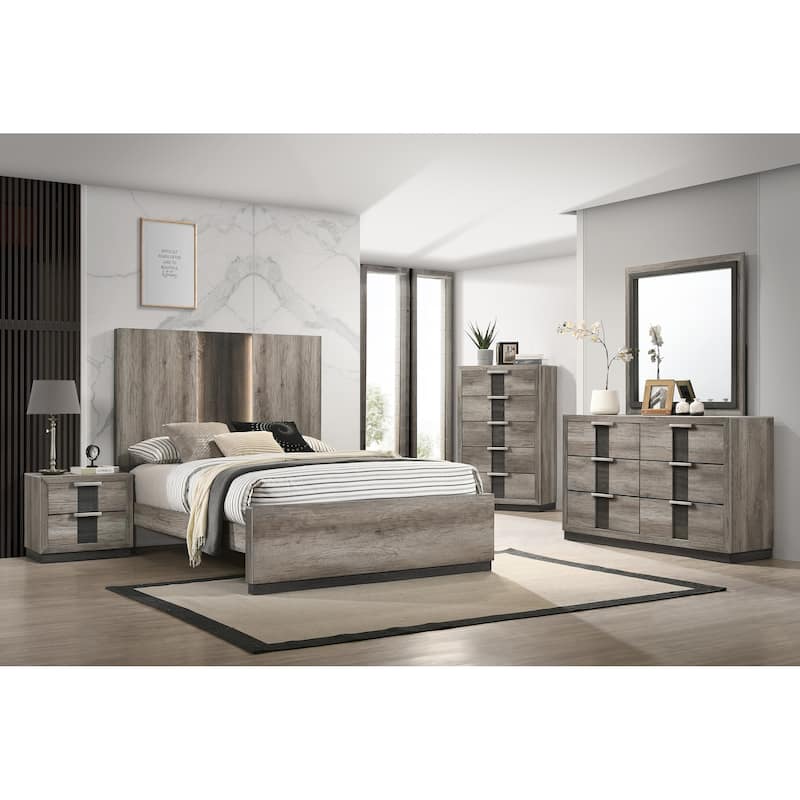 Eirena Light Brown Panel Bed - King