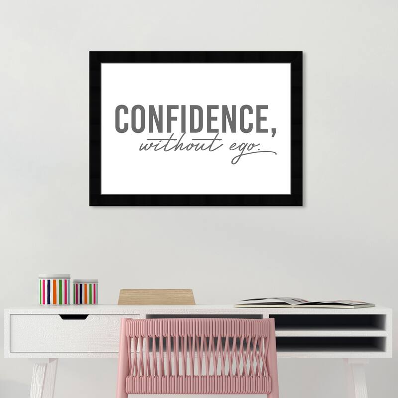 Wynwood Studio Prints Typography and Quotes Without Ego Gray and Modern & Contemporary Wall Art Canvas Print - Black