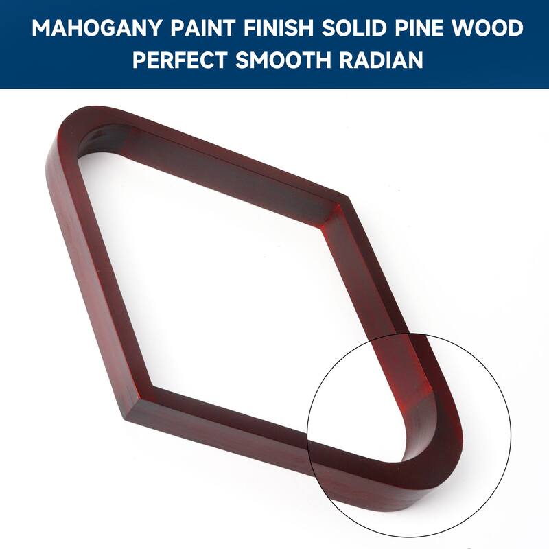 GSE™ Mahogany Solid Wood Billiard 8-Ball Triangle/9-Ball Diamond Pool Ball Racks for 2-1/4" Pool Balls