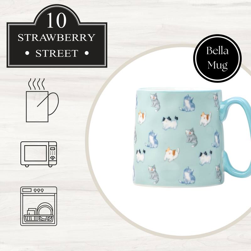 10 Strawberry Street Bella Animal Mugs, Set of 4