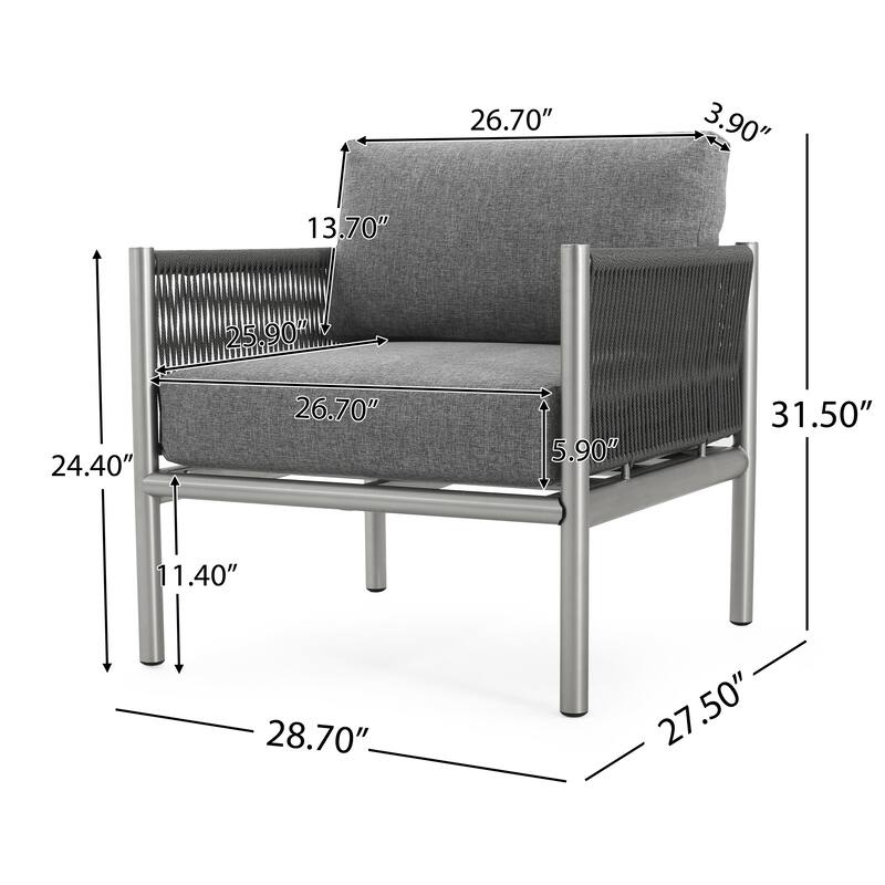 Brickell Outdoor Patio Club Chairs with Cushions by Christopher Knight Home