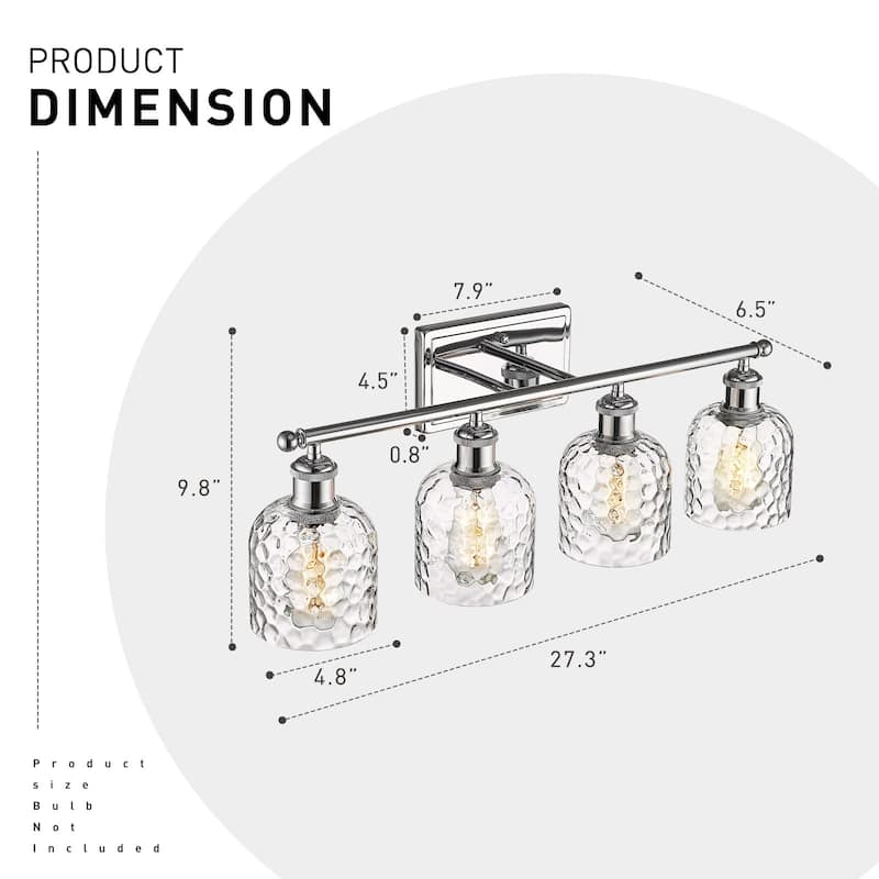 4-Light Fixtures for Bathroom Above Mirror
