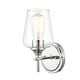 preview thumbnail 1 of 15, Millennium Lighting Ashford 1 Light Bathroom Wall Sconce with Clear Glass Shade in Multiple Finishes Chrome