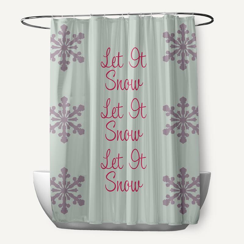 Let It Snow Shower Curtain - Breezy Green