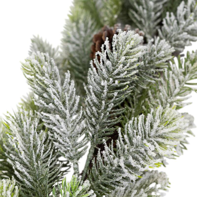 Flocked Pine and Pinecones Artificial Christmas Garland - 5.5' x 10" - Unlit