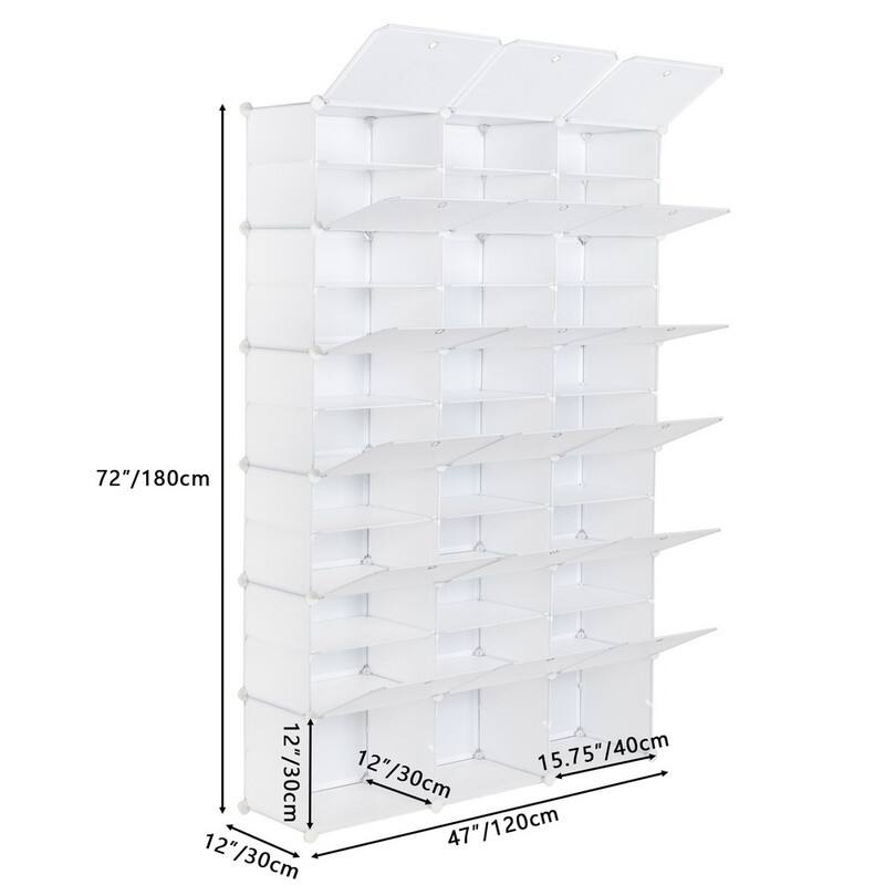 Portable Shoe Rack Organizer 66-72 Pair Tower Shelf Storage Cabinet - 12-tiers