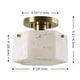 preview thumbnail 7 of 5, SAFAVIEH Kory 8-inch Alabaster & Metal Semi-Flush Mount - 8" W x 8" D x 7" H