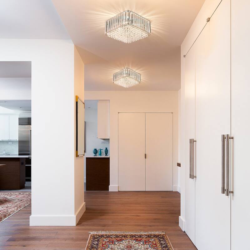 Modern Glam 4-Light Crystal Flush Mount Ceiling Light
