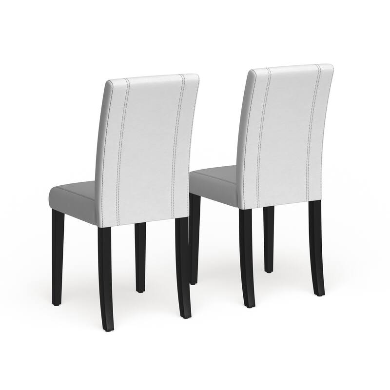 Roundhill Furniture Urban-Style Solid Wood Leatherette Small Padded Parson Chairs (Set of 2)