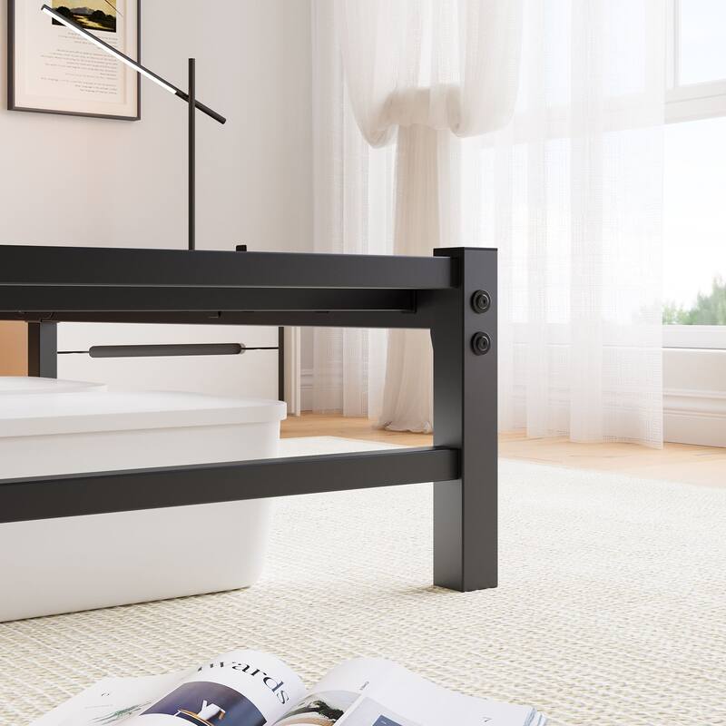 Metal Frame Platform Bed with USB Charging Station