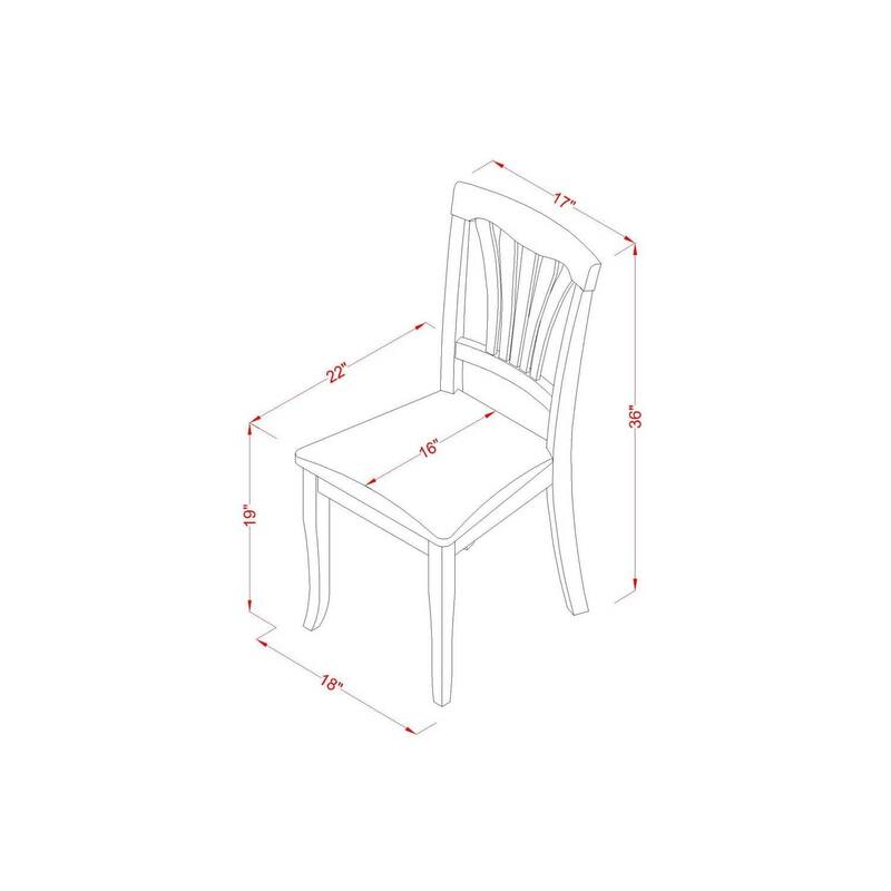 Modern Dining Chairs - Set of 2 - Wood Seat - Black Cherry Finish - Kitchen Chairs