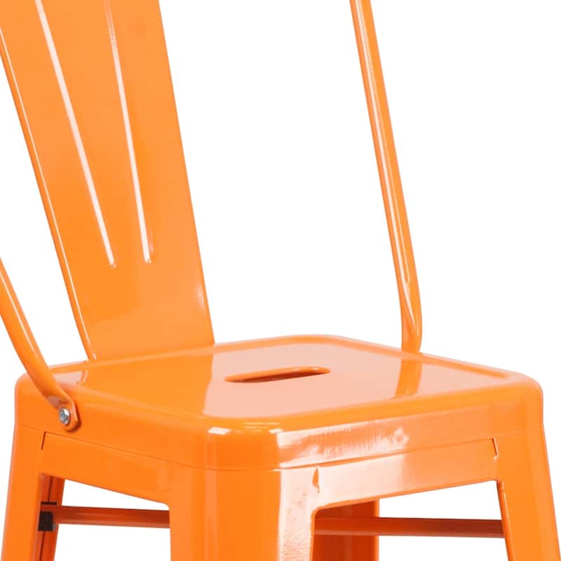 30'' High Metal Indoor-Outdoor Barstool with Back