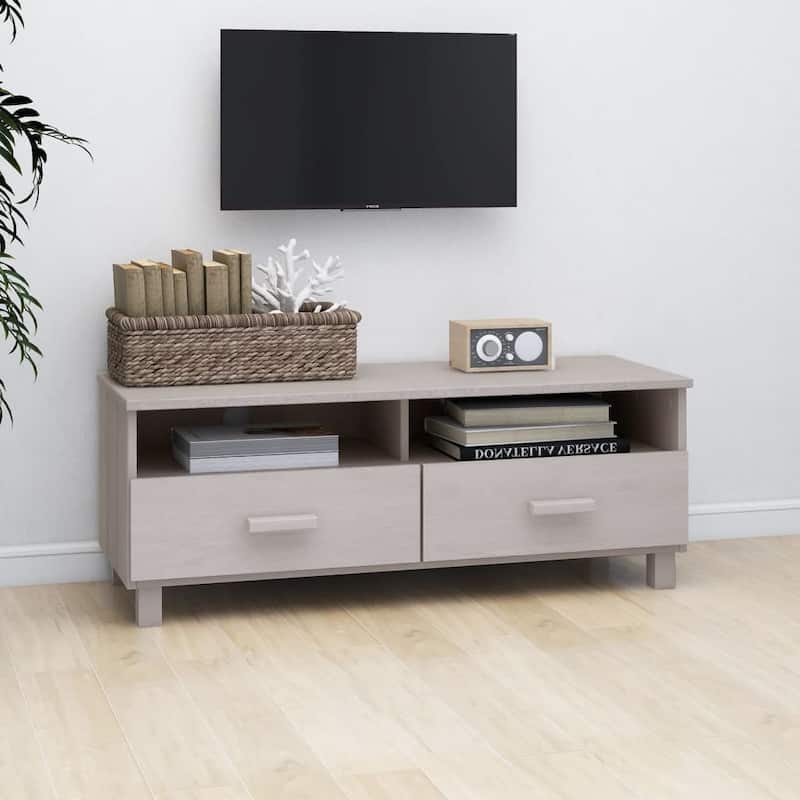 vidaXL TV Stand TV Console Sideboard TV Unit Cupboard HAMAR Solid Wood Pine - 41.7" x 15.7" x 15.7"
