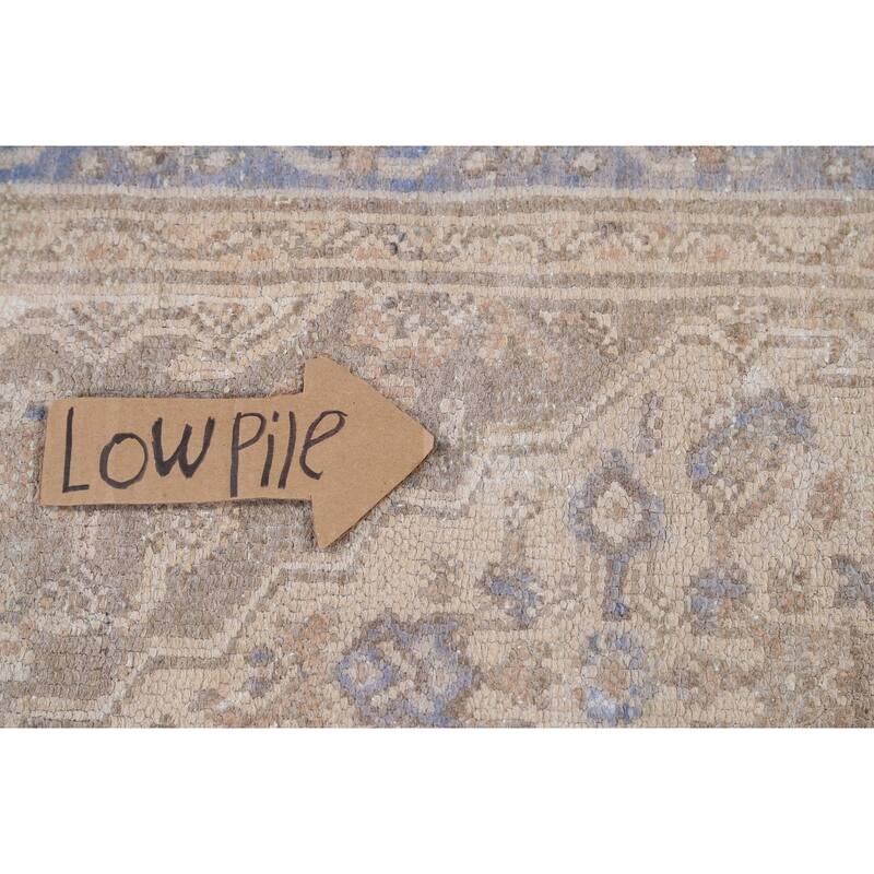 Vintage Distressed Geometric Hamedan Persian Area Rug Wool Handmade - 6'11" x 9'11"